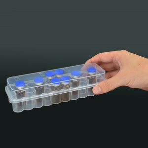 Wholesale Cosmetic 3ml 24 Vials Holder PP <b>Plastic</b> Clear Rectangle Storage <b>Box</b> with Recycled Materials Customizable - Product Image 1