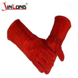 Cuir de vache fendu <span class=keywords><strong>Barbecue</strong></span> <span class=keywords><strong>Barbecue</strong></span> résistant à la <span class=keywords><strong>chaleur</strong></span> Argon Mig personnalisé sécurité en cuir 16 pouces gants de soudage - Product Image 5
