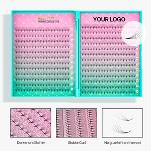Cils en éventail pré-faits volumineux en cheveux synthétiques faits à la main, 0,05 0,07 mm, 12 rangées, 6D 8D 10D 20D, boucles CC/DD, noir naturel, <span class=keywords><strong>VAVALASH</strong></span> - Product Image 5