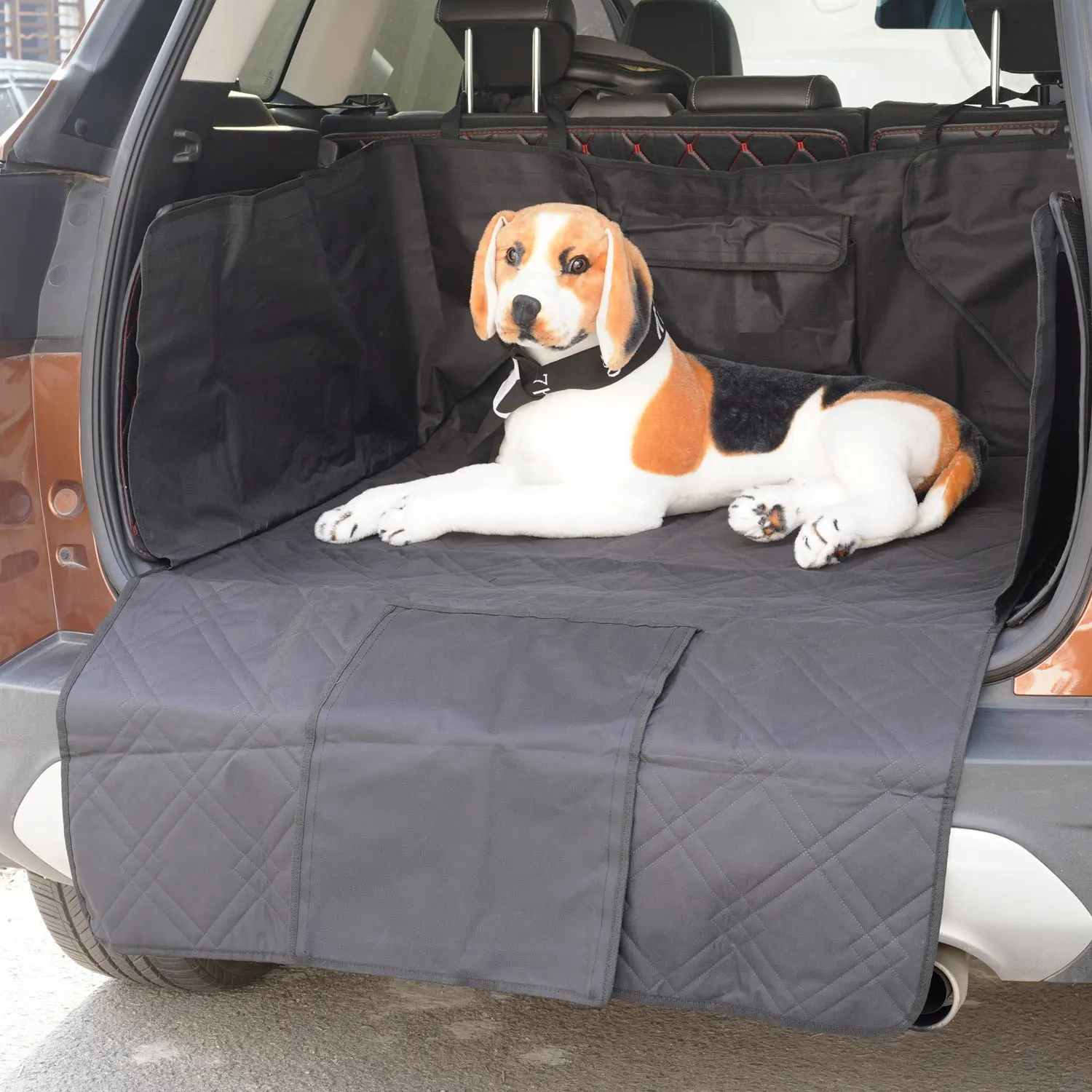 Waterproof Non-Slip Cargo Liner Scratchproof Pet Cargo Cover for SUV with Bumper Flap Protector Dog Seat Car Mat