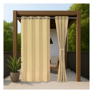 Buy <b>Tan</b> Water Repellent Premium Outdoor Curtains with Warm Neutral Elegance for Modern Patios Balconies and Garden Retreats - Product Image 1