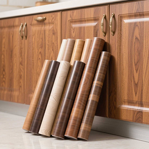ورق ديكور ذاتي اللصق بنقش خشبي للأثاث، ملصق زخرفي ملون للأثاث، رائج البيع - Product Image 1