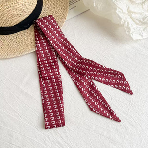 Elegante y <span class=keywords><strong>Dulce</strong></span> Pañuelo de Cuello a Rayas Florales para Mujer, Versátil, con Corazón Amarillo, Lazo Largo, Adorno Decorativo para el Cuello - Product Image 3