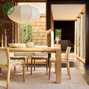 Vente directe d'usine, table à manger carrée moderne <span class=keywords><strong>en</strong></span> bois massif, pieds épais, style extensible, pour restaurant, usage commercial - Product Image 2