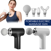 Pistolet de massage portatif mini 4 têtes, percussion des tissus profonds, rechargeable USB, moteur à balais, contrôle du temps pour les muscles du corps