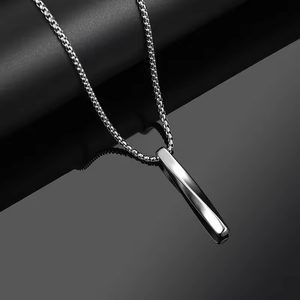 Personalized female male jewelry box chain necklace stainless steel hip hop <b>twisted</b> spiral <b>bar</b> pendant necklace male - Product Image 3