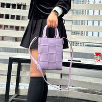 Sacs à bandoulière pour femme en cuir véritable de style simple, couleur unie, tissés, avec bandoulière réglable, sac fourre-tout