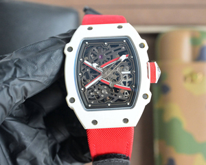 Trendy Waterproof Fashion <b>Watch</b> <b>Skeleton</b> Design White Ceramic Case Canvas Strap Sports Men's <b>Automatic</b> WatchWatch - Product Image 1