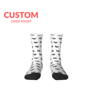 Customizable 100% Polyester Mid-Calf <b>Socks</b> with Digital Print Logo on Cuff-OEM Service - Product Image 1