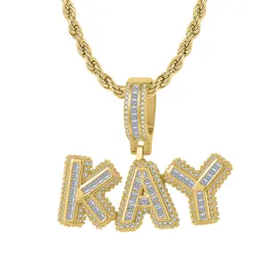 Custom Letter Necklace Personalized Name Iced Out Pendant Hiphop Fashion Jewelry For Women Men Fashion Trendy Charm