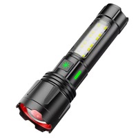 Linterna de Luz Ultra Brillante y Potente, Luz Lateral Multifuncional, Carga Tipo C, Zoom Telescópico y Múltiples Modos de Iluminación