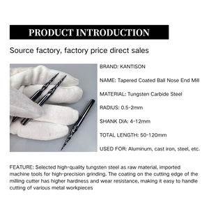 Thon Vonfram cacbua thép bóng mũi cuối nhà máy 6mm 2 Sáo rắn cacbua tùy chỉnh côn bóng mũi cuối nhà máy cắt - Product Image 2