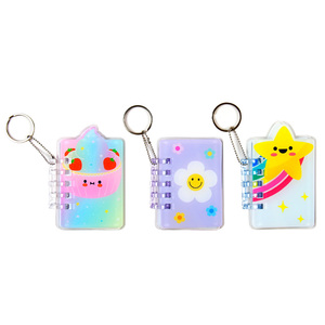 Encantadores mini cuadernos acrílicos con Llavero-Lindos diseños de animales y postres, para Notas rápidas, ligeros y duraderos - Product Image 2