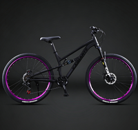 Vélo de montagne à suspension intégrale, cadre en alliage d'aluminium, frein à disque mécanique, fourche à ressort, 24/26/27,5 pouces