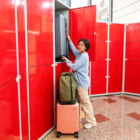 Casier à bagages en libre-service pour aéroport, casier à bagages en acier pour hôtel, gares à grande vitesse, stations de métro