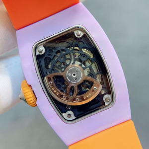 Elegante y Lujoso Reloj Mecánico Automático Tourbillon de Cerámica Morada, Resistente al Agua y a los Golpes, para Damas - Product Image 5