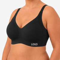 Sujetador Deportivo Inalámbrico SHANGBINI Black Tech-Mesh, Talla Grande, con Soporte Ondulado, OEM, ODM, Fábrica, Marca Privada, Dropshipping