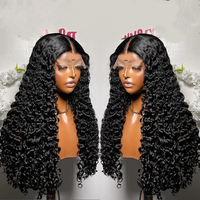 Atikual 13x4 HD Transparent Long Lace Front Wig Brazilian Virgin Human Hair Full Density Curly Double Drawn Glueless Lace All