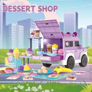2 trong 1 món tráng miệng giỏ hàng cửa hàng freewheel xe 43pcs trẻ em giả vờ chơi thực phẩm đồ chơi thiết lập với Ice Cream bánh xử lý cho cô gái chàng trai vai trò chơi - Product Image 2