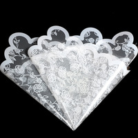 Papier d'emballage floral de rêve pour bouquets, avec bordure en dentelle, en OPP et papier verre, pour fleuristes et DIY, vente en gros