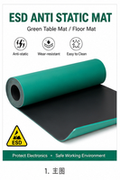 Tapis de table et de sol en caoutchouc vert antistatique ESD pour atelier électronique et salle blanche