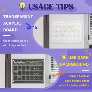 Pizarra Magnética Acrílica Transparente para Refrigerador, Fácil de Limpiar, para Organización de Menús en Cocina y Hogar - Product Image 4