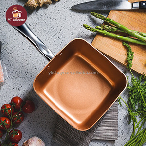 กระทะเซรามิกเคลือบสารกันติด คุณภาพสูง 4 ชิ้น ทำจากอะลูมิเนียมอัดขึ้นรูป ใช้กับเตาแม่เหล็กไฟฟ้าได้ ขนาดใหญ่ รูปทรงสี่เหลี่ยม ลึก - Product Image 6