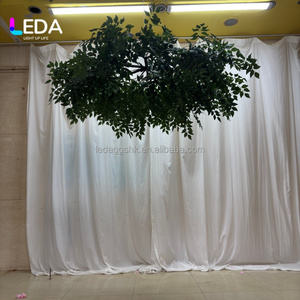 กิ่งก้านต้นมะกอกประดิษฐ์สีเขียวแบบแขวนตกแต่งเพดาน LEDA ใบไม้ปลอม ทนทาน ทำจากผ้าไหมเทียม สำหรับงานแต่งงาน - Product Image 2