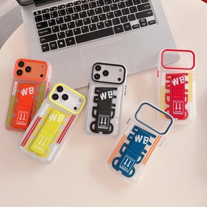Coque de téléphone à motif lettres Street Fashion avec support intégré pour iPhone 17 Air 16 15 14 Pro Max, transparente givrée avec support arrière - Product Image 2