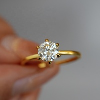 Cincin Pertunangan Perak Murni 925 Wanita 1-3 Karat Berlian Moissanite Perhiasan Pesta Pernikahan Bergaya Sederhana Perhiasan Bagus