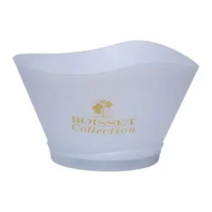 Wholesale Bucket 6 Bottles Beer Champagne Clear Acrylic Drinking Plastic Ice Buckets Coolers