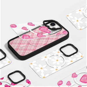 Custodia per telefono in acrilico con doppio magnete e logo personalizzabile per <span class=keywords><strong>iPhone</strong></span> 17 16 15 14 13, <span class=keywords><strong>cover</strong></span> posteriore magnetica rimovibile anti-caduta - Product Image 1