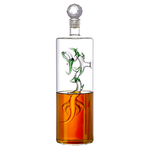 Hand Blown High Borosilicate Glass 750ML Glass Dragon Bottle for Gin Vodka Liquor Alcohol <strong>Tequila</strong> <strong>Reposado</strong> Whiskey - Product Image 2