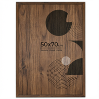 Cadre photo rectangulaire FRAMAI 50 x 70 cm en MDF brun écologique avec plexiglas incassable, support mural et support de table