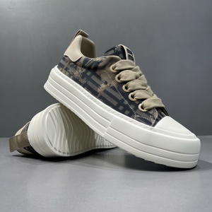 Zapatos Casuales de Lujo para Hombre, Diseño Europeo, de Moda, con Plataforma Gruesa, de Lona, con <span class=keywords><strong>Cordones</strong></span> Delanteros, Transpirables y de Estilo Urbano - Product Image 3