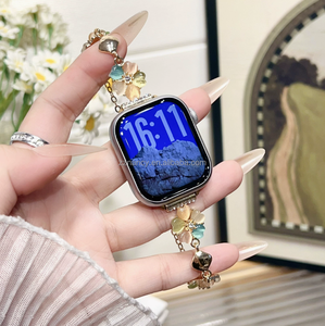 Bracelet pour Apple Watch avec chaîne en diamant chat mignon, 44 mm, 40 mm, 46 mm, 45 mm, 49 mm, 42, 41, 38 mm, bracelet pour femme pour iWatch série 10, 9, <span class=keywords><strong>8</strong></span> - Product Image 1