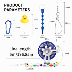 Boucle de verrouillage en acier inoxydable pour la pêche à la ligne, portable, anti-accroc, accessoire de moulinet de pêche, 5-10 boutons métalliques - Product Image 2