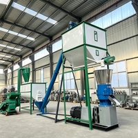 Ligne de production complète de granulés de biomasse à partir de sciure de bois 500 kg-1 t/h Usine de fabrication de granulés de bois combustible