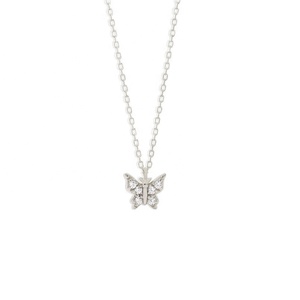 Gemnel de <span class=keywords><strong>plata</strong></span> de ley <span class=keywords><strong>con</strong></span> diamantes de imitación para niñas, <span class=keywords><strong>cadena</strong></span> de mariposa chapada en oro de 18k, dije <span class=keywords><strong>con</strong></span> <span class=keywords><strong>inicial</strong></span>, Gargantilla, joyería - Product Image 5