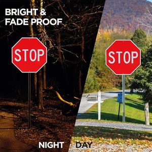 ป้ายหยุดทรงแปดเหลี่ยมสีแดงสากล - ป้ายจราจรสะท้อนแสงที่มองเห็นได้ชัดเจนสำหรับถนนและทางแยกทั่วโลก - Product Image 3