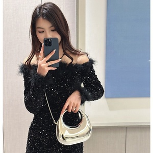 Bán buôn phong cách Acrylic ly hợp túi Flap Mini Moon PURSE cho cô gái chuỗi Vai Hobo túi thiết kế Phụ nữ ly hợp bên túi - Product Image 2
