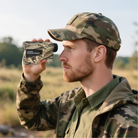 Télémètre de chasse camouflage laser avec logo personnalisé, rechargeable Type-C, objectif 6X, écran LCD, portée 600m 1000m 1200m 1500m