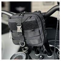 Sac de guidon pour moto et vélo en nylon résistant, noir, à boucle fermée, étanche, avec logo personnalisable