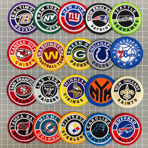 Parches Redondos Bordados con Logotipo <span class=keywords><strong>de</strong></span> Equipo <span class=keywords><strong>de</strong></span> Fútbol Americano Personalizados, Insignias <span class=keywords><strong>de</strong></span> Club <span class=keywords><strong>de</strong></span> Fútbol Personalizadas para Chaquetas, Gorras y Bolsos - Product Image 1