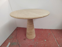 Table de salle à manger en marbre moderne de style italien, ronde, qualité haut de gamme, ensemble de table à manger à prix d'usine, marbre de luxe en travertin beige