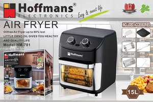 Hoffmans 2400W 15L Air Fryer 220V Visible Window Household PTFE Non-Stick Coating Stainless Steel Digital Control Oven Africa - Product Image 4