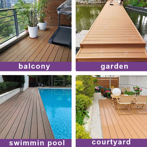 Vente Flash : Lames de <span class=keywords><strong>terrasse</strong></span> en composite WPC pour extérieur, installation rapide, revêtement PVC co-extrudé, pour terrasses - Product Image 3
