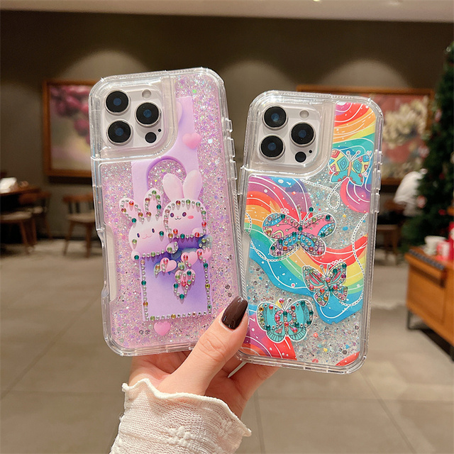 Cute Glitter Bling Sparkle Slim Soft TPU Quicksand Liquid Gel Phone Case with Shockproof Protection for Redmi Note 14