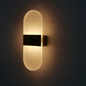 LED קיר פמוטים AC85-265V מקורה אלומיניום עגול צורת אורות קיר הר חדר שינה סלון מלון מסעדת תאורה