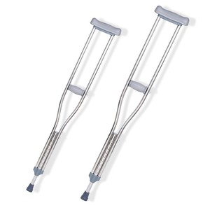 KS Stainless Steel <b>Underarm</b> <b>Crutches</b> Height Adjustable Anti Slip Walking Aid For Mobility Support - Product Image 1